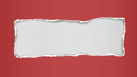 Oblong hole composition in dark red paper with torn edges and soft shadow is on Stock Illustration