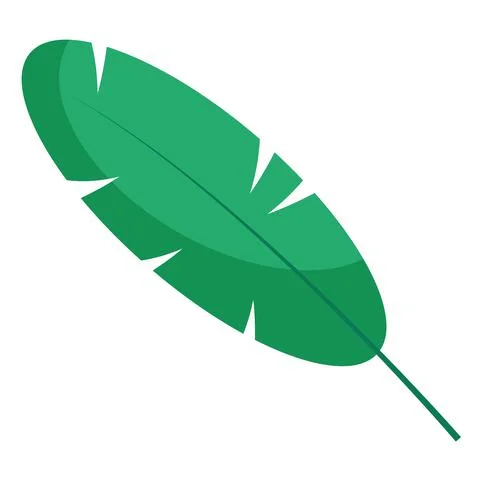 Oblong leaf plant flat style icon Stock Illustration