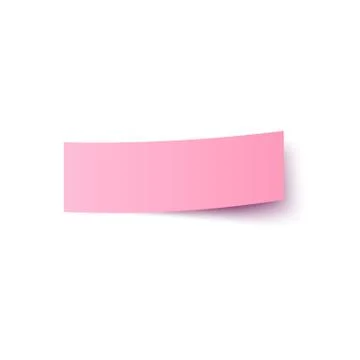 Oblong pink rectangular sticker with peeling off edge realistic style Ilustración de archivo