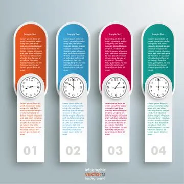Oblong Round Banners Clocks Schedule Ilustración de archivo