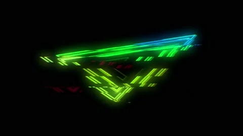 Oblong Triangles Glitched shape design motion graphic. Stock Footage 154540813