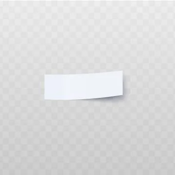 Oblong white rectangular sticker with peeling off edge realistic style Ilustración de archivo