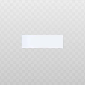 Oblong white rectangular sticker realistic style Stock Illustration