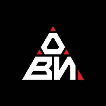 OBN triangle letter logo design with triangle shape. OBN triangle logo desi.. Stock Illustration