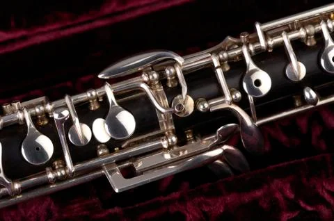 Oboe with case Stock Photos