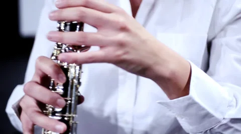 Oboe close up Stock Footage 32834757