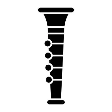 Oboe Glyph Icon Stock Illustration
