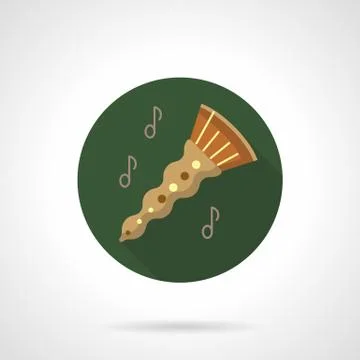 Oboe melody flat color round vector icon Stock Illustration