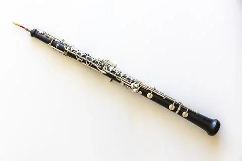 Oboe on white background, top view Stock Photos
