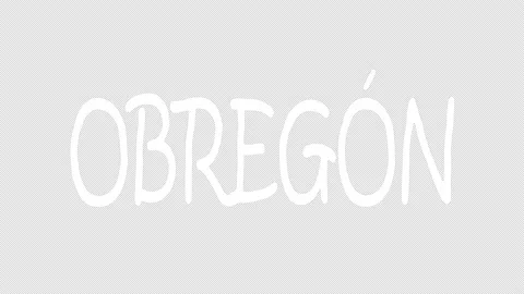 Obregon. White animated text. Transparent Alpha channel, 4K. Stock Footage 154885403