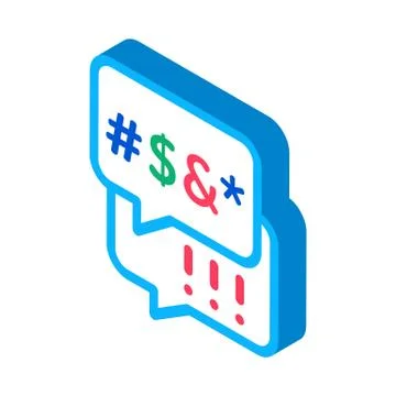 Obscene Language isometric icon vector illustration 스톡 일러스트