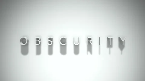 Obscurity 3D title animation with shadows on a white background Stock Footage 297510694