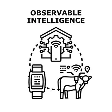 Observable intelligence concept illustrating smart farming and devices Stock Illustration