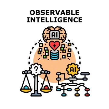 Observable intelligence data analysis and concept Stockillustratie