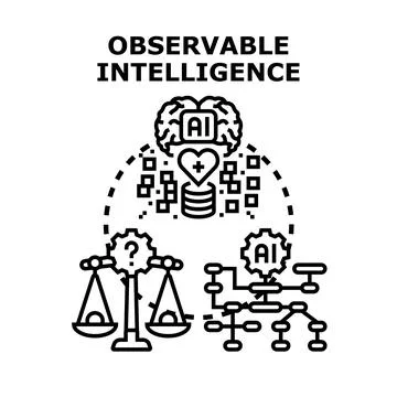 Observable intelligence data analysis and concept Stock Illustration