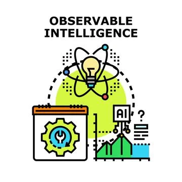 Observable intelligence process monitoring data analysis 스톡 일러스트