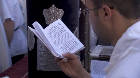 Observant Jews pray at the Western Wall. Collective prayer. Jerusalem. C0006-1 Video stock 98564507