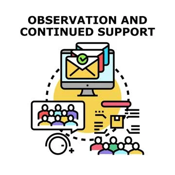 Observation and continued support concept vector Stock Illustration