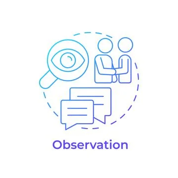 Observation blue gradient concept icon Stock Illustration