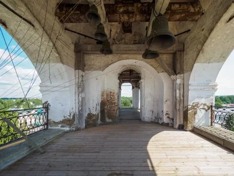 Observation deck on the bell tower of the temple. Stock Photos