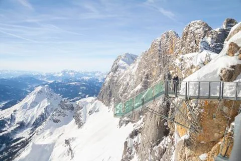 Observation deck on Dachstein Stock Photos