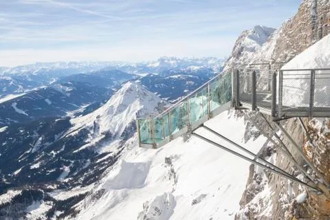 Observation deck on Dachstein Stock Photos