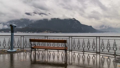 Observation deck on Lake Como. Italy Stock Footage 127633389