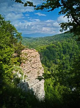 Observation deck in the mountains Stock Photos