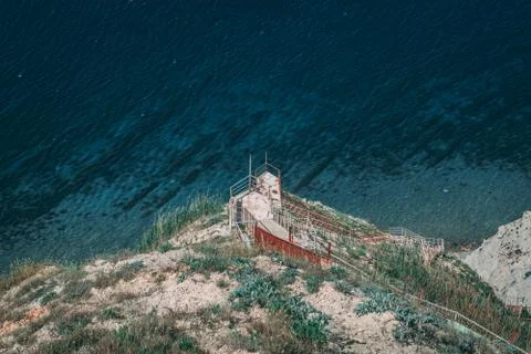 Observation deck over the sea Stock Photos