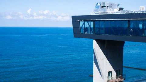 An observation deck overlooking the Baltic Sea.  Stock Photos