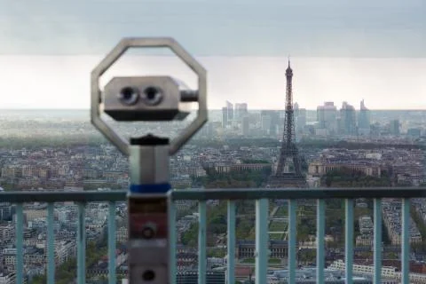 Observation Deck Overviewing Paris Stockfoto's