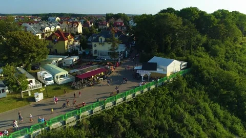 Observation Deck Rewal Taras Widokowy Aerial View Poland Stock Footage 243448678
