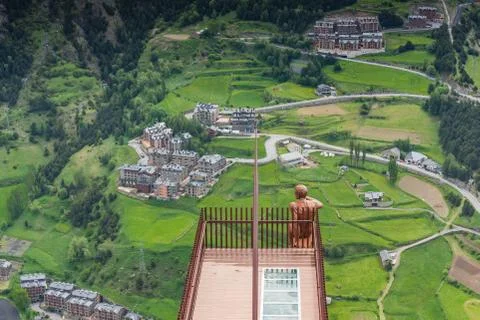 Observation deck Roc Del Quer, Andorra 写真素材