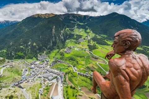 Observation deck Roc Del Quer, Andorra Stock Photos