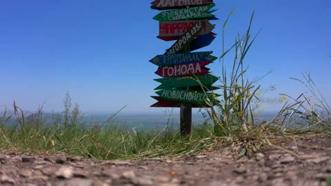 Observation deck at the top of Mashuk Mountain in Pyatigorsk Video stock 135788667