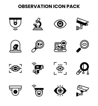 Observation DuoTone Graphics Icons Pack Stock Illustration
