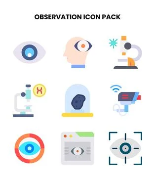 Observation Flat UI Icons Pack Stockillustratie
