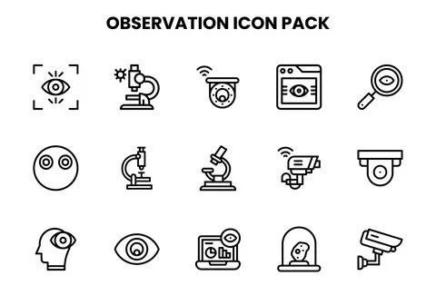 Observation Line Graphics Icons Pack イラスト素材