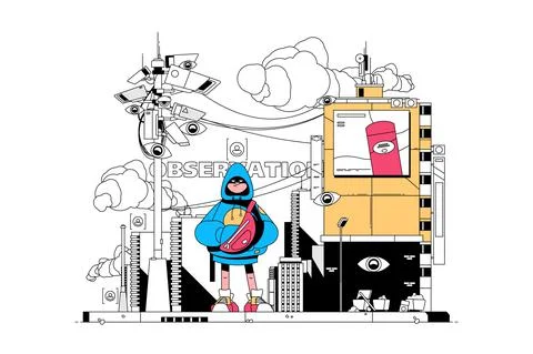 Observation of people Stock Illustration