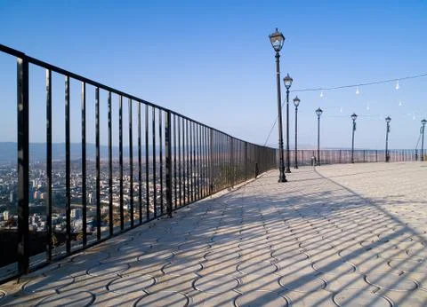 Observation platform in Tbilisi. Stock Photos