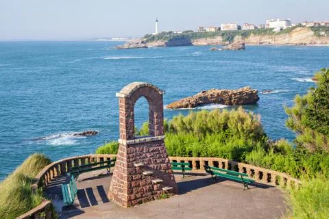 Observation point with arch in Biarritz Fotos de archivo