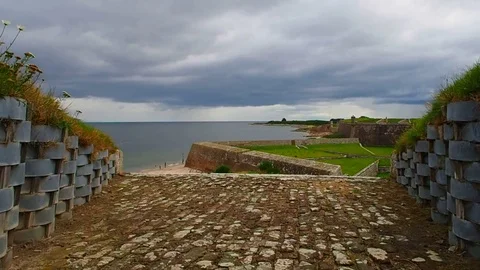 Observation point toward the Fort George Sea Stock Footage 79569705