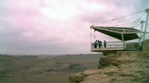The Observation post of Makhtesh Ramon - The Big Crater Stock Footage 533945