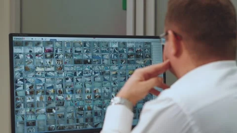 Observation post operator, security system center Stock Footage 264532268