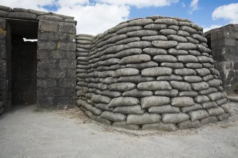 Observation posts in the trenches of death. Stock Photos