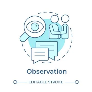 Observation soft blue concept icon Stock Illustration