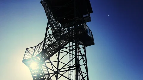 Observation tower iron construction.  Stock Footage 118263878