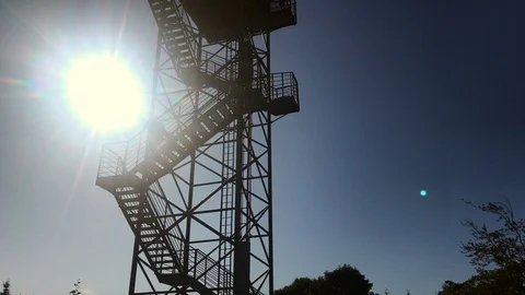 Observation tower iron construction. Stock Footage 118334014