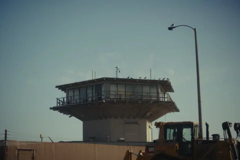 Observation Tower at Venice Beach Construction Zone Stock Footage 306335478