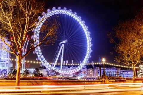 Observation wheel in the night Stock Photos